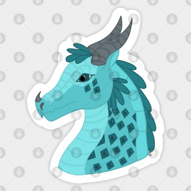 Blue Ice Dragon Sticker by cenglishdesigns